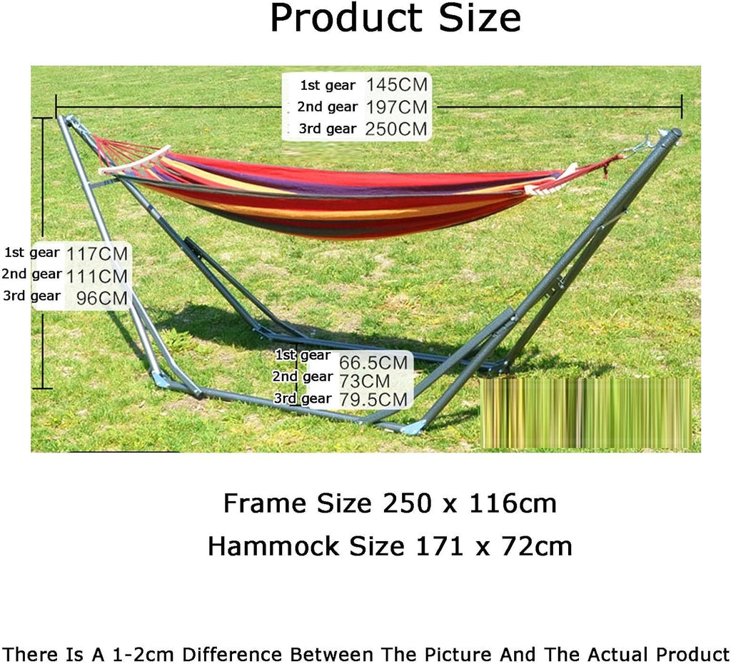 Hammock with Stand, Can Bear 350kg Adjustable Swing Holder Rack,for Outdoor Patio Travel(with Hammock)(Blue)