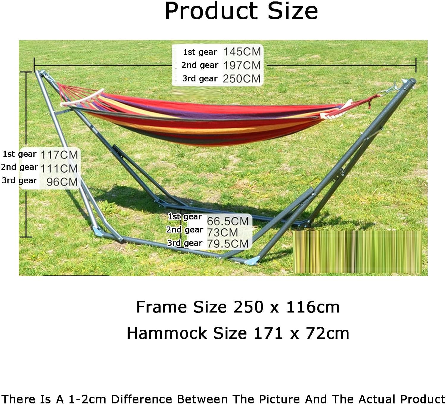 Hammock Stand, 350kg Load Capacity Hanging Swing Holder Rack with Hammocks, for Garden Patio Camping Picnic(Red)