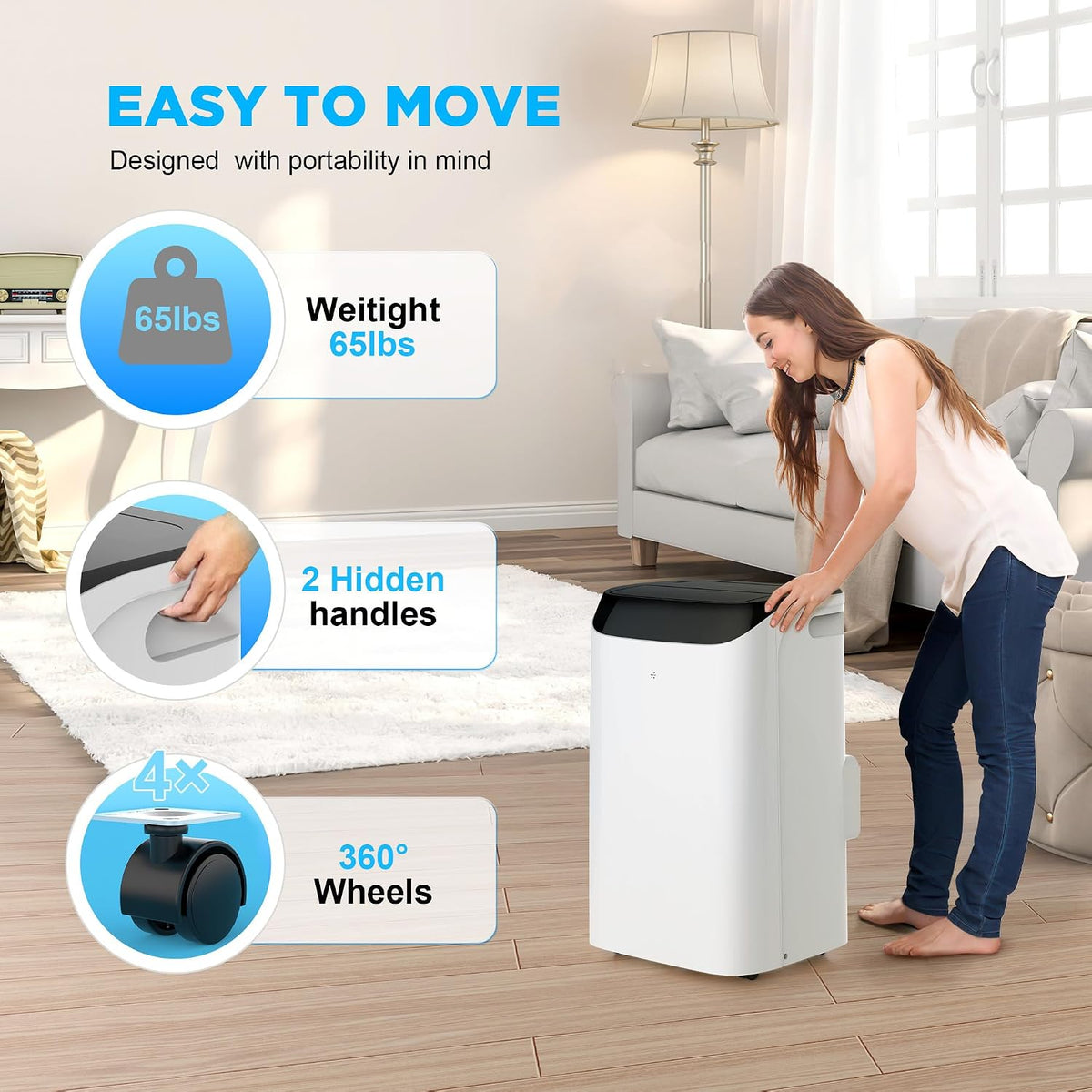 14000 btu portable air conditioners with remote control on a desk or shelf