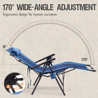 Portal Portable Zero Gravity Chair, Lounge Chair Outdoor Oversized Zero Gravity Chair Folding Lounge Chair with Adjustable Pillows and Cup Holder for Poolside Backyard and Lawn, Support 350lbs