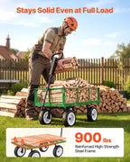 vevor 900 lbs steel garden cart, 2 in shown in use