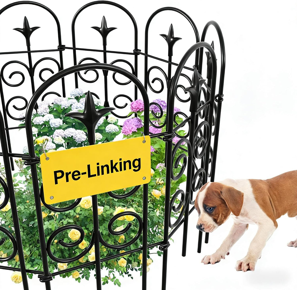amagabeli 8 panels 32in(h)×10ft(l) decorative garden fence no, main product view