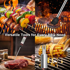 Kaluns Grilling Accessories, Dad Gifts for Christmas, Heavy Duty Stainless Steel Grill Set BBQ Grill Accessories for Outdoor Grill with Meat Thermometer, Case and Apron