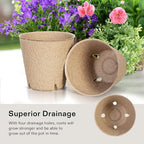 VIVOSUN Peat Pots, 60 Packs 3.15-Inch Seed Starting Pots with Drainage Holes, Round Nursery Pot, 20 Plant Labels for Flowers, Plants, Vegetables, 60Pcs