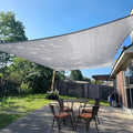 SUNLAX Sun Shade Sail 12' x 16' Silver Grey Rectangle Canopy Sail Shade Cover UV Block Permeable Sunshade Outdoor for Patio Backyard (We Make Custom Size)