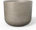 Kante Round Concrete Planter, 9 Inch Dia Classic Style Large Plant Pot with Drainage Hole for Indoor & Outdoor Plants, Ideal for Home, Patio, Garden, Weathered Concrete