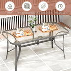 tlsunny patio 30"x 55" rectangular glass table with showing dimensions