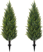 ecolvant 3ft artificial cedar topiary trees with ground, main product view