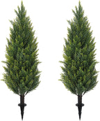 ecolvant 3ft artificial cedar topiary trees with ground shown in use