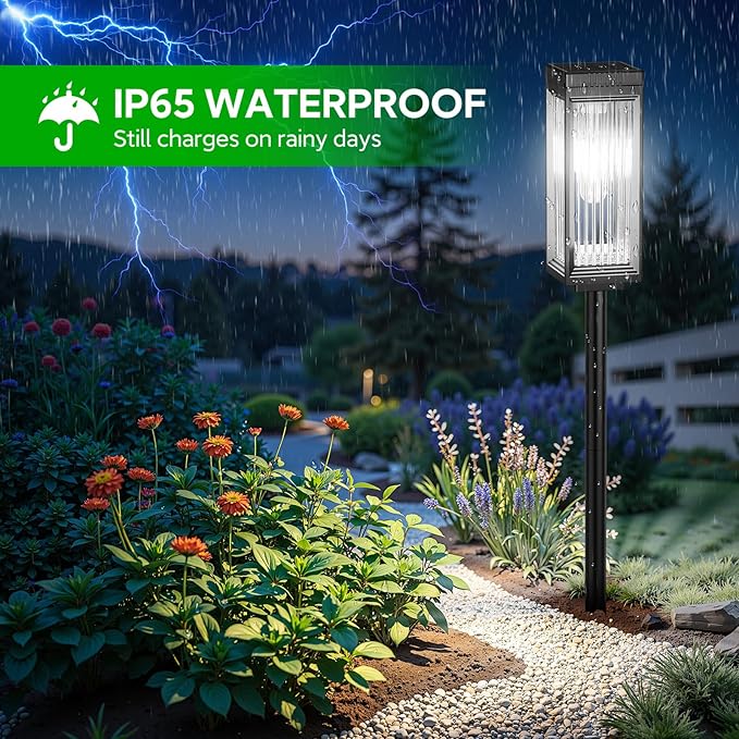 Solar Pathway Lights Outdoor, 8 Pack Upgraded Solar Lights Outdoor Waterproof, Bright Up to 15 Hrs Auto On/Off Garden Light for Yard Patio Lawn Path Walkway Driveway Outside Decor(Cool White)