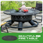 panovue 47 inch outdoor wood burning fire pit, close-up detail