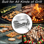 TNTOR Grill Brush Bristle Free with Scraper, 18" Handle BBQ Grill Brush for Outdoor Grill, Extra Strong Grill Cleaner Brush for Grill/Smoker/Gas/Charcoal, Father's Day Grill Gifts for Men/Dad