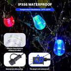 Outdoor String Lights 75FT, Outdoor Lights for Patio with 30 Dimmable RGBW LED Bulbs, IP66 Waterproof Shatterproof, with APP Control & Remote, 24V Adapter Color Change,for Backyard Decor