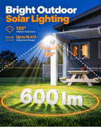 luhlee magnetic solar lights outdoor,600lm motion sensor wall shown in use