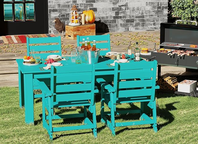 GREENVINES Outdoor Dining Chair | HDPE | Patio Chairs | All-Weather | Aqua