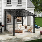 10x8 ft lean to gazebo pergola, outdoor wall, package contents