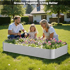 3 Pack Corrugated Galvanized Steel Raised Garden Bed Outdoor, Metal Above Ground Garden Bed for Vegetables and Flowers, Raised Beds for Gardening-3x2FT