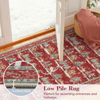 Christmas Runner Rug 2x6 Red Rugs for Hallway Winter Home Decor | Washable Entryway Rugs Runner, Non Slip Kitchen Rug, Xmas Elk Stain Resistant Bathroom Bedside Carpets for Holiday Decor