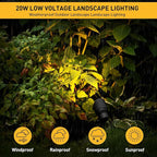 Malibu 20W Landscape Lighting Outdoor Landscape Spotlights Low Voltage 12V AC Warm White Lighting 145Lumen Waterproof for Driveway Yard Lawn Patio Walls Trees 8Pack 8301-9604