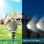 Solar Spot Lights Outdoor,ZETA Waterproof Metal Cool White 3-in-1 Auto On/Off Dusk to Dawn Uplights Decoration SpotLights for Outside House Trees Garden Yard Driveway Porch Walkway Flag Pole Lawn