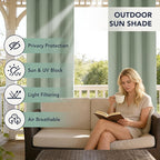 Outdoor Curtains for Patio Waterproof - 6 Panels Privacy Weatherproof Outside Curtains with Grommets for Pergola, Gazebo, Porch, Cabana, Balcony, 54 x 84 Inch, Sage Green