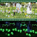 Solar Halloween Lights Outdoor,Halloween Decorations Outdoor, Scary Eyeball Lights,2PACKS 16LED,IP65 Waterproof, Decor for Garden/Yard/Patio/Lawn/Pathway(Green)
