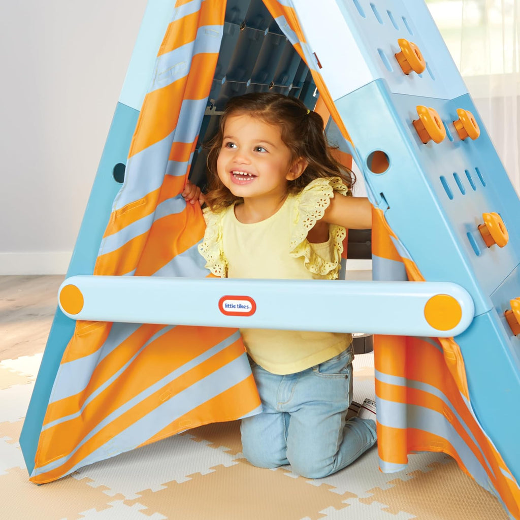 little tikes campin’ & climb wall, active play, side view