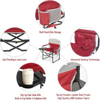 SUNNYFEEL Heated Camping Directors Chair, Heavy Duty,Oversized Portable Folding Chair with Side Table, Pocket for Beach, Fishing,Trip,Picnic,Lawn,Concert Outdoor Foldable Camp Chairs