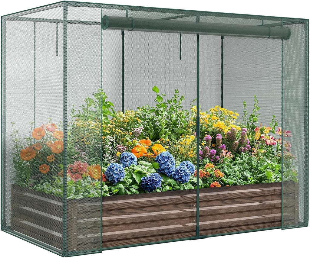 docred crop cage with raised garden bed, 84.6", main product view