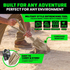 rhino usa folding survival shovel with pick, package contents