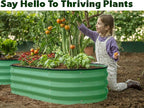 Plant & Plot Galvanized Raised Garden Beds Outdoor // 4×2×1 ft Planter Raised Beds for Gardening, Vegetables, Flowers (Light Green) // Large Metal Garden Box