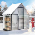 6x4ft polycarbonate green house with roof vent, large, main product view