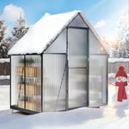 6x4ft polycarbonate green house with roof vent, large, main product view