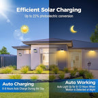 Peasur Solar Lights Outdoor Motion Sensor Waterproof, 1Pack 140LED White Solar Powered Fence Lights, 3 Modes Security Wall Lights for Garden Yard Outside Warm