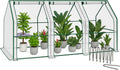 vounot® mini greenhouse with 3 roll-up zipper windows, main product view