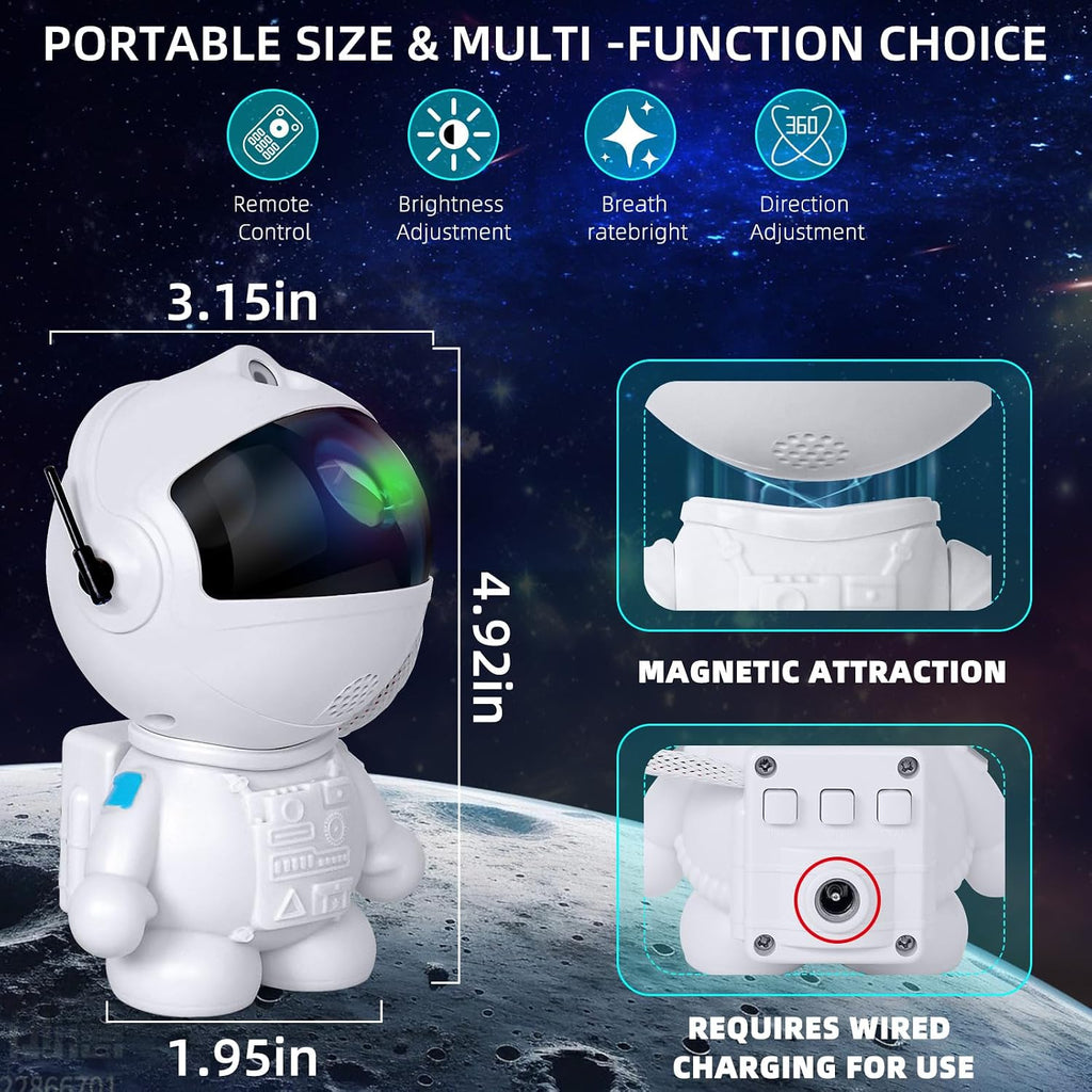 Astronaut Galaxy Star Projector Night Light with 8 Nebula Effects & Remote | 360° Rotating Nebula Light Projector for Kids Room Decor, Gifts for Boys Adult Teens for Birthday, Halloween, Christmas Party