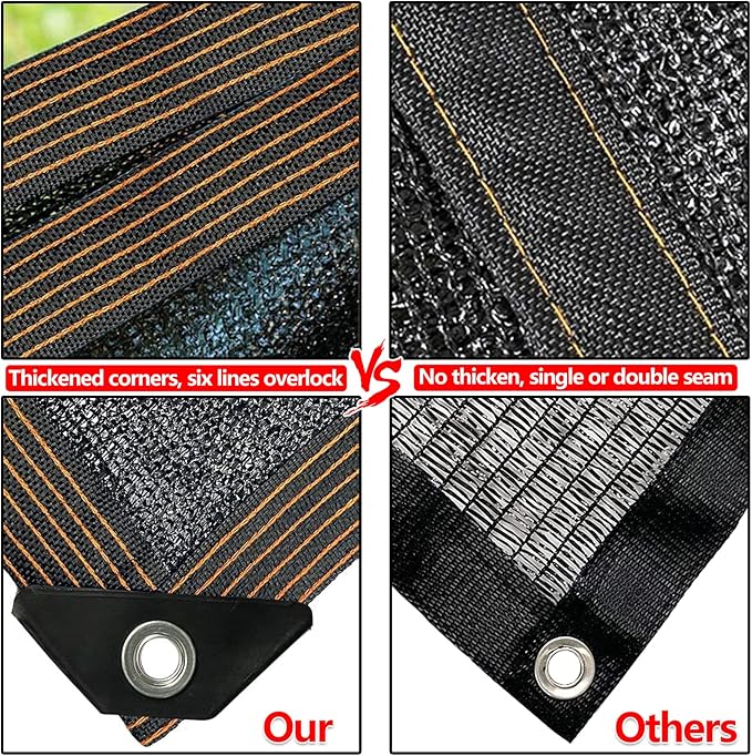Shade Cloth - 70-90% Sunblock Net for Garden Patio,Shade Sails for Plants Greenhouse Outdoor Pergola Lawn Swimming Sun Shade Cloths for Kennel Chicken Coop Easier to Hang Shade Net Cover