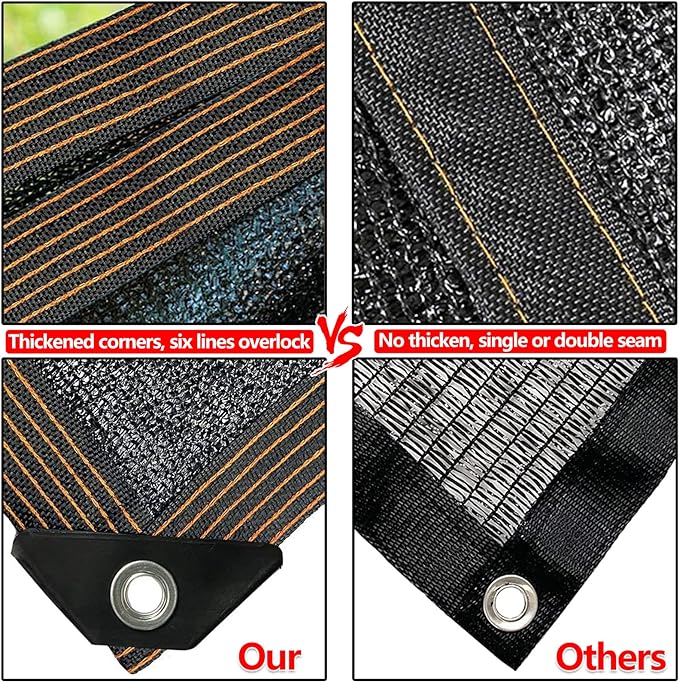 Shade Cloth 90% Sunblock Net for Garden Patio,Shade Sails -for Plants Greenhouse Outdoor Pergola Lawn Swimming Sun Protection Covers for Kennel Chicken Coop Easier to Hang Neting Cover, 3x3 FT