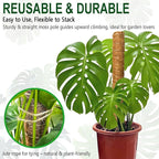 Soupiar 4 Pack 22 Inch Stackable Moss Pole - Thick & Sturdy Natural Coir Totem Plant Support & Garden Stakes for Monstera & Pothos, Indoor Climbing Vining Houseplants, 70”H Max