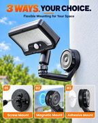luhlee magnetic solar lights outdoor,600lm motion sensor wall, close-up detail