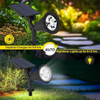 T-SUN Solar Spotlights, 4 LED Solar Powered Landscape Spotlights Waterproof Outdoor Lights Auto ON/OFF for Garden, Driveway, Yard, Patio, Pool Area (White-4 Pack)