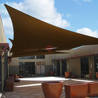 Patio Paradise 20' x 20' x 19'10" Sun Shade Sail Triangle Canopy, Permeable Shade Cloth Fabric Sunlight Block Patio Cover HDPE Deck Awning for Outdoor Backyard Pergolas Roof Shading, Brown