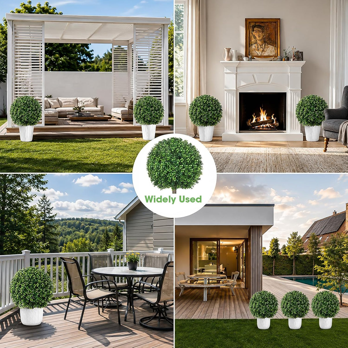 artificial boxwood topiary ball outdoor 25", 2pcs fake, package contents