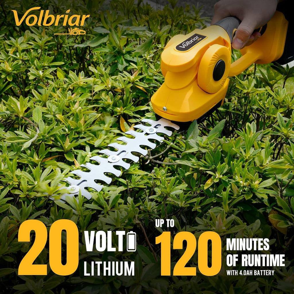 2-in-1 Cordless Pole Hedge Trimmer & Grass Shear, 14FT Reach | 20V Power with 2x4Ah Batteries, 9" Hedge Blade & Grass Shear, Multi-Angle Head, Up to 2800RPM for Shrubs and Lawn Edges