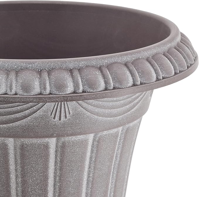 Arcadia Garden Products PL20WW Indoor/Outdoor Classic Traditional Plastic Urn Planter, Whitewash, 10" x 12", White Wash