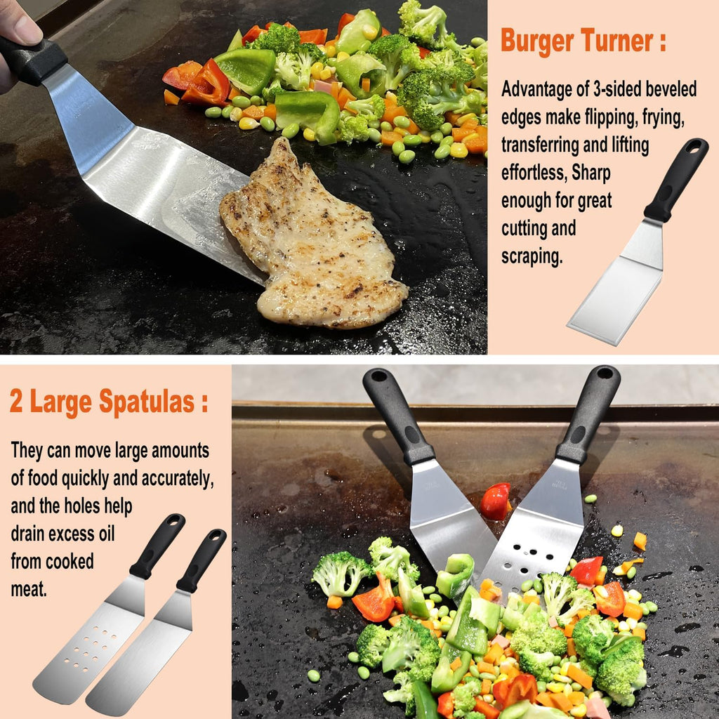 n noble family 38pcs griddle accessories kit, professional, side view
