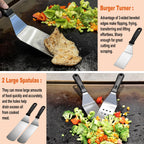 n noble family 38pcs griddle accessories kit, professional, side view