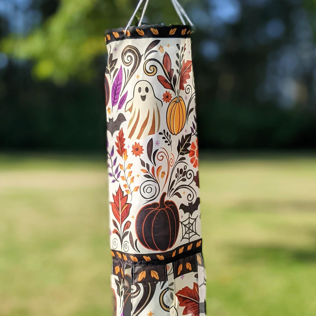 Madrona Brands Haunted Fall Windsock | Durable Outdoor Hanging Halloween Decoration | Yard, Porch, Lawn | 48 Inch