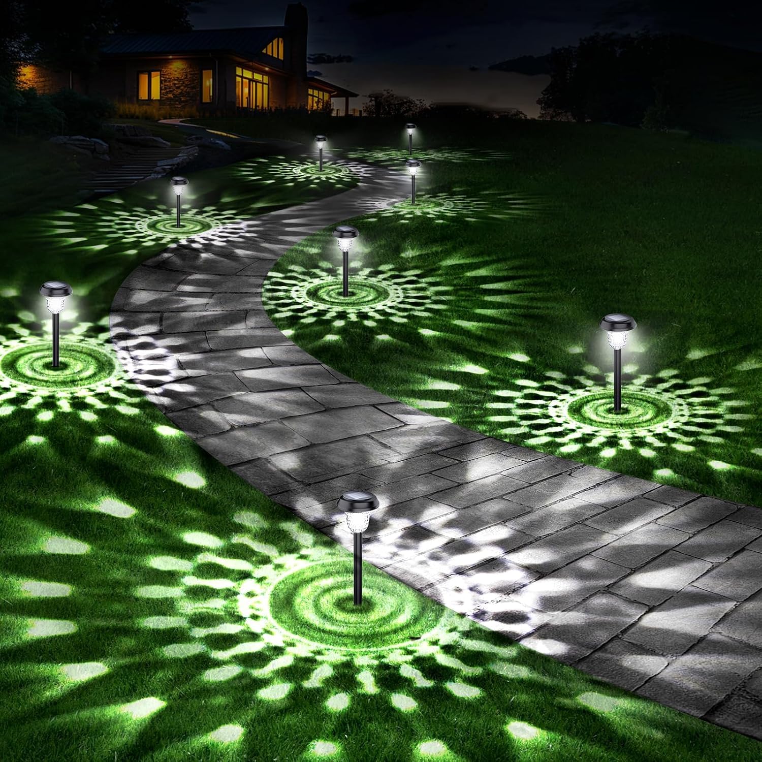 10 Pack Ultra Bright Solar Lights Outdoor Waterproof, from Dusk to Dawn Up to 12H Outdoor Solar Lights, Auto On/Off Solar Powered Garden Pathway Lights, Landscape Lighting Decorative for Yard, Patio