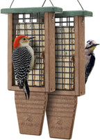 Kingsyard 2 Pack Double Tail-Prop Suet Bird Feeder | Recycled Poly Lumber Suet feeder, Sturdy & Durable, Outside Hanging, Great for Woodpecker & Clinging Birds, Blue